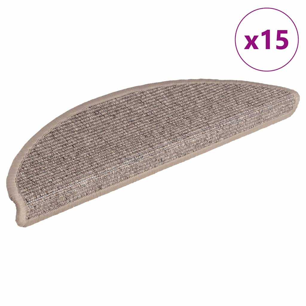 vidaXL Trapmatten 15 st 56x17x3 cm Beige en Grijs Halfrond