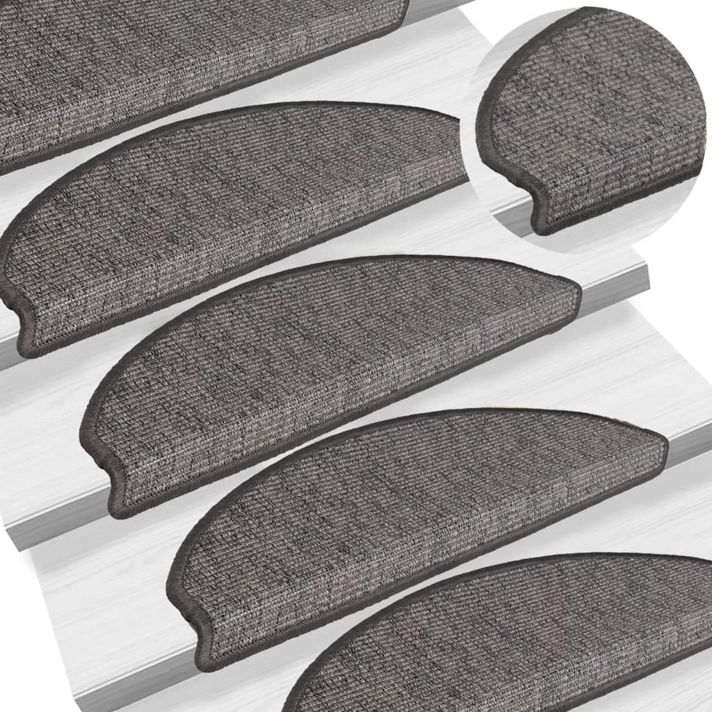 vidaXL Trapmatten 15 st 56x17x3 cm Beige en Grijs Halfrond
