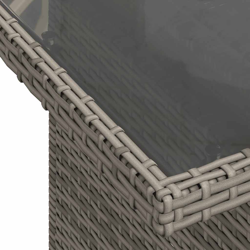 vidaXL 7-delige tuinbankset met kussens, grijs polyrotan