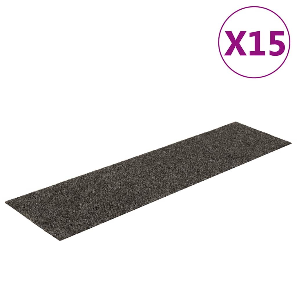 vidaXL Trapmatten zelfklevend 15 stuks 60x25 cm lichtbruin rechthoekig