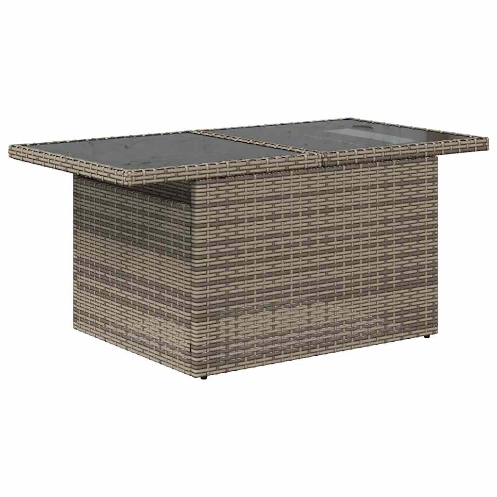 vidaXL 8-Piece Garden Lounge Set with Cushions, Grey Poly Rattan