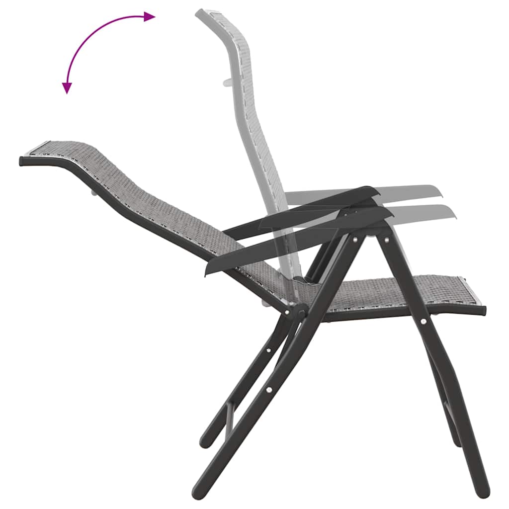 vidaXL Tuinstoelen 4 st inklapbaar poly rattan bruin