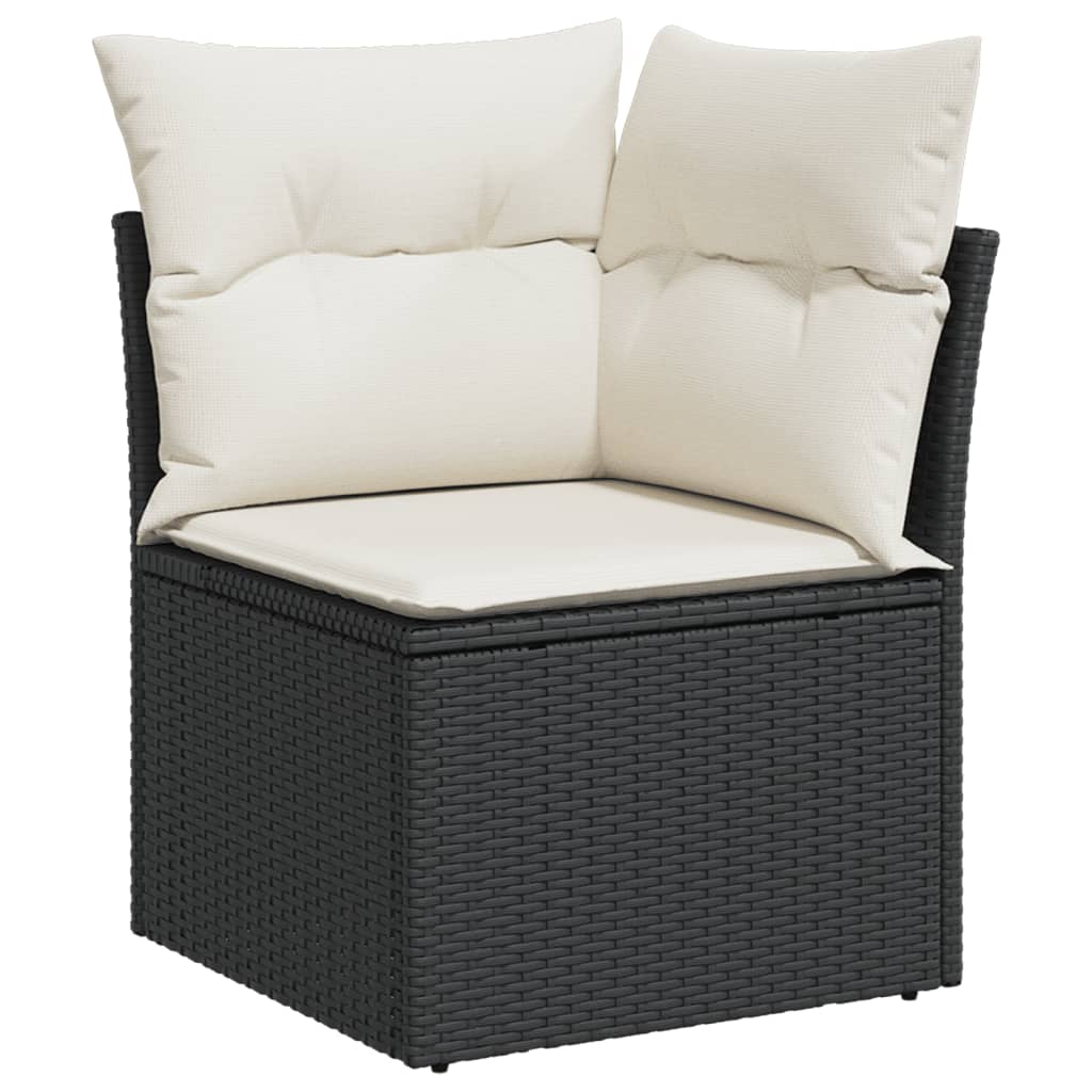 vidaXL 6-piece Lounge Set with Cushions Poly Rattan Black
