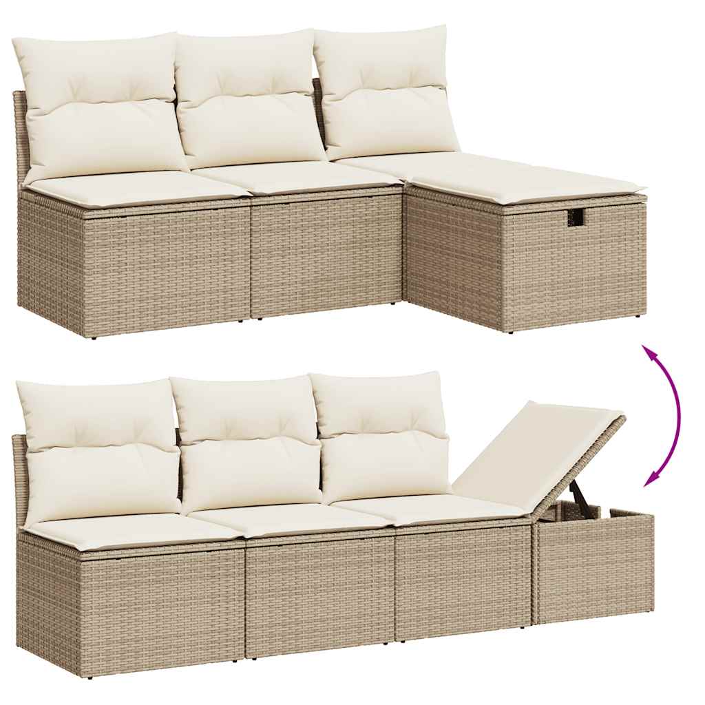 vidaXL 8-piece Lounge Set with Cushions Poly Rattan Black