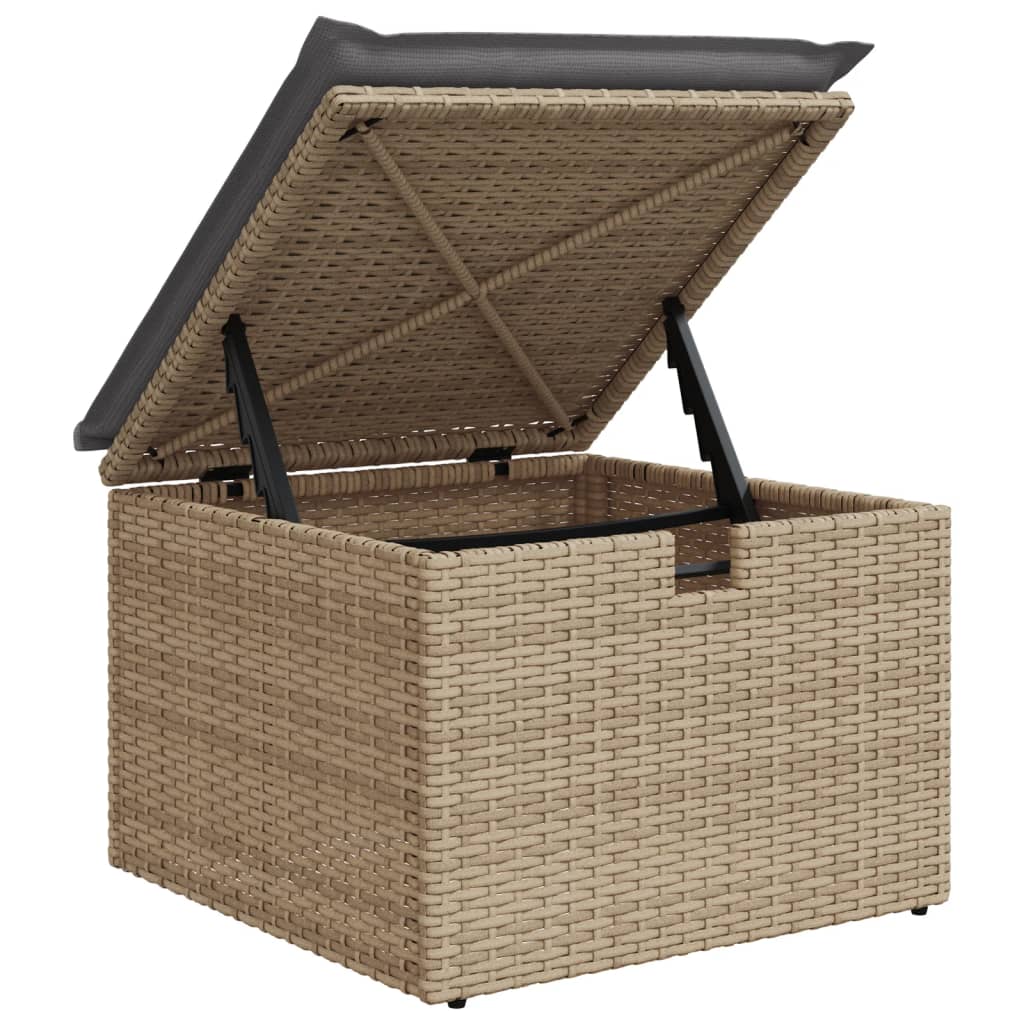 vidaXL 9-piece Poly Rattan Lounge Set with Cushions Black