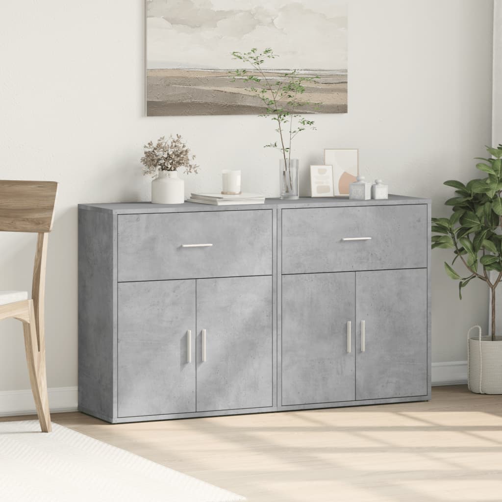 vidaXL Dressoirs 2 st 60x31x70 cm bewerkt hout wit