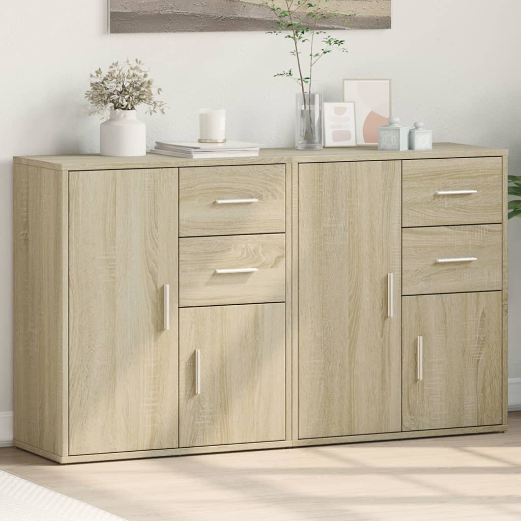 vidaXL Sideboards 2 pcs 60x31x70 cm engineered wood white