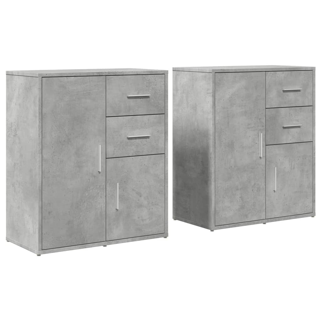 vidaXL Sideboards 2 pcs 60x31x70 cm engineered wood white