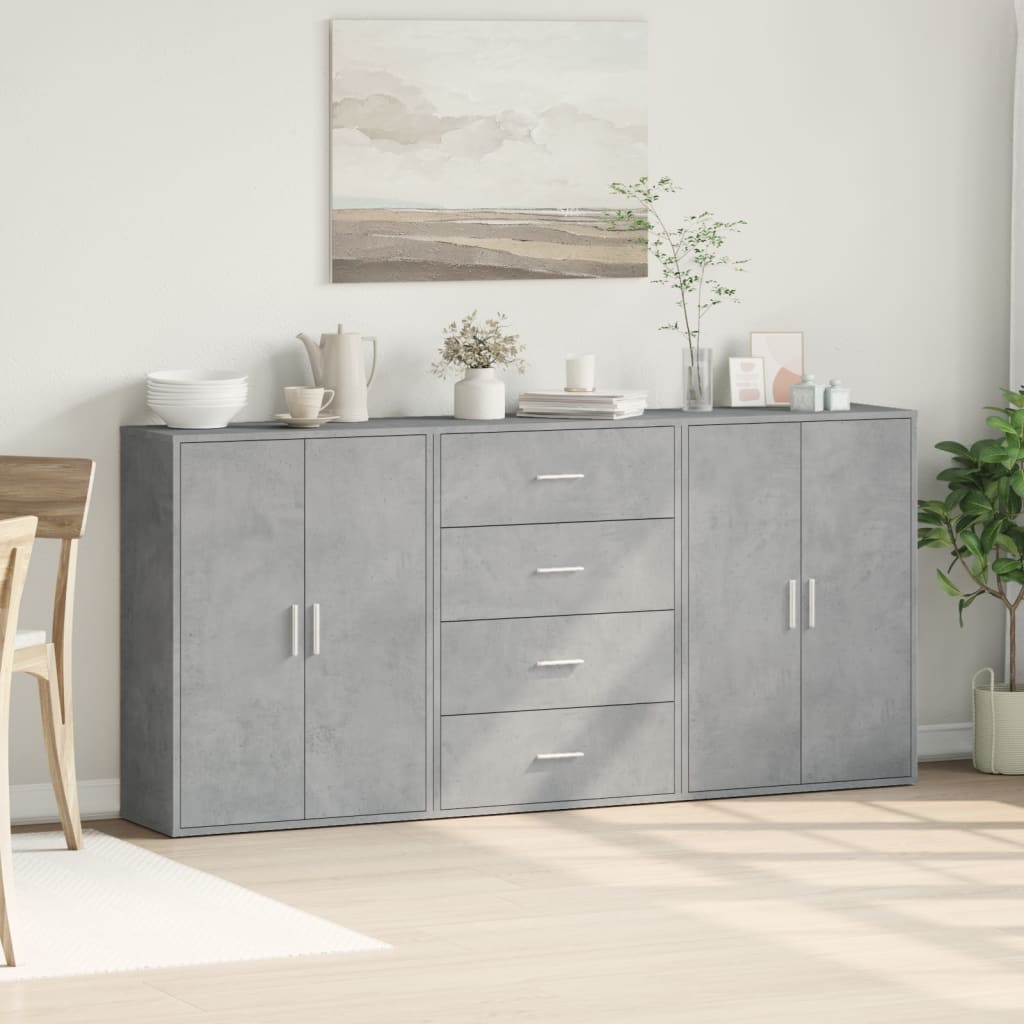 vidaXL Chest of Drawers 3 pcs 60x31x84 cm engineered wood white