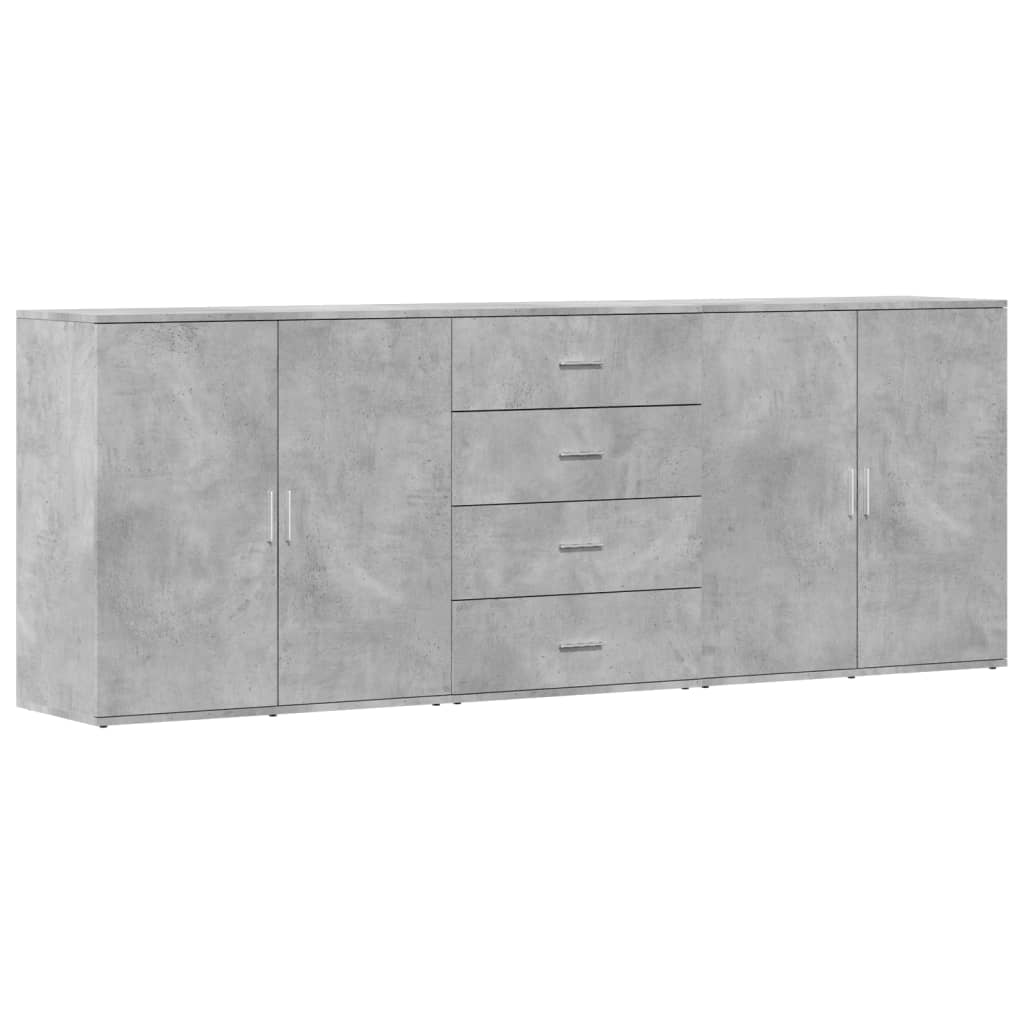 vidaXL Sideboards 3 pcs engineered wood white