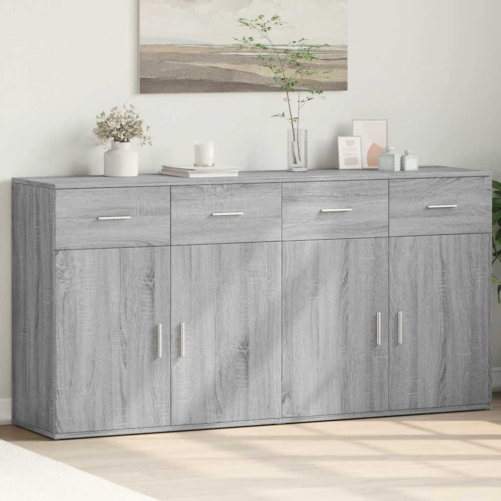 vidaXL Sideboards 2 pcs 79x38x80 cm engineered wood white