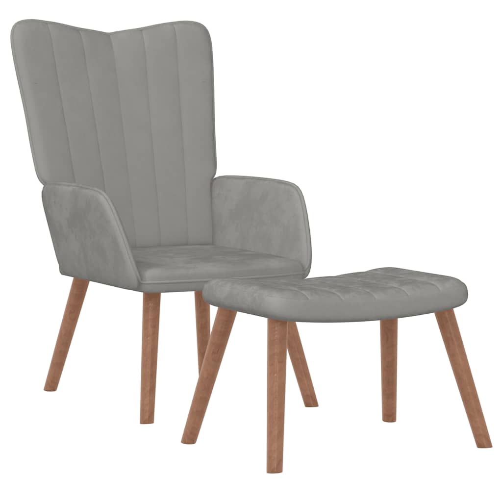 vidaXL Recliner velvet light grey
