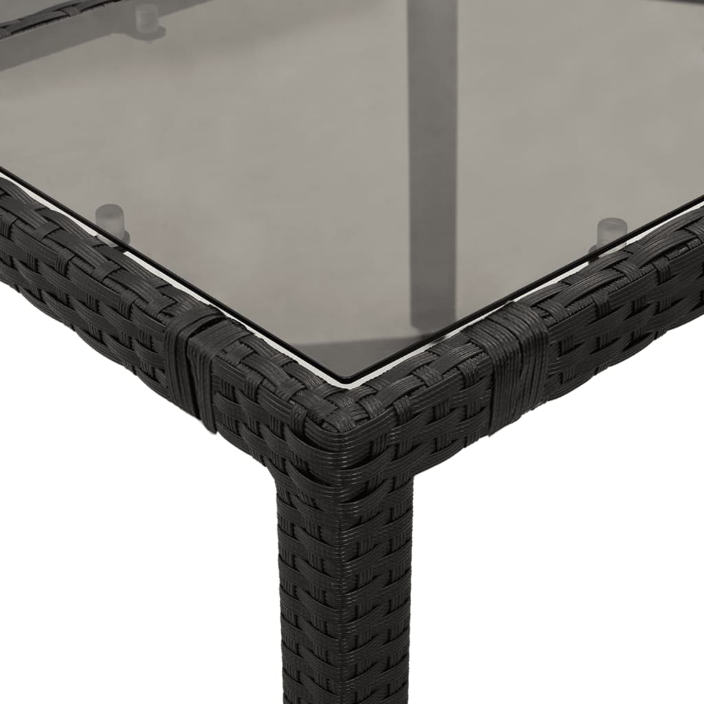 vidaXL 3-delige Bistroset met kussens poly rattan zwart