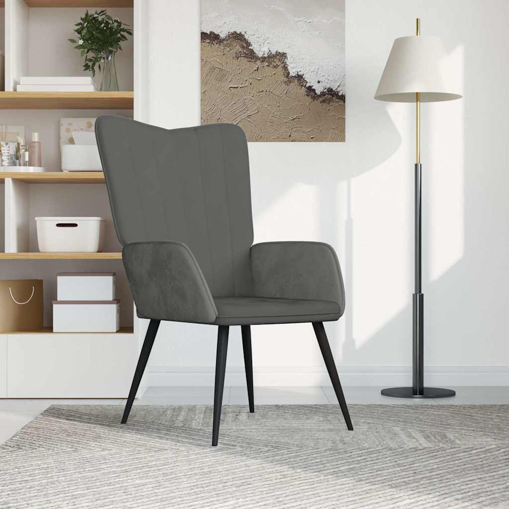 vidaXL Relaxstoel fluweel lichtgrijs