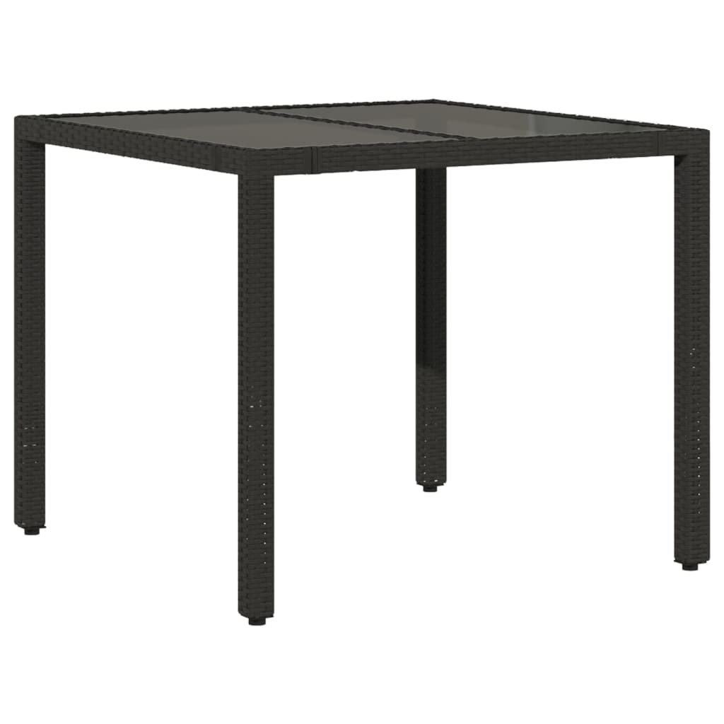 vidaXL 3-delige Bistroset met kussens poly rattan zwart
