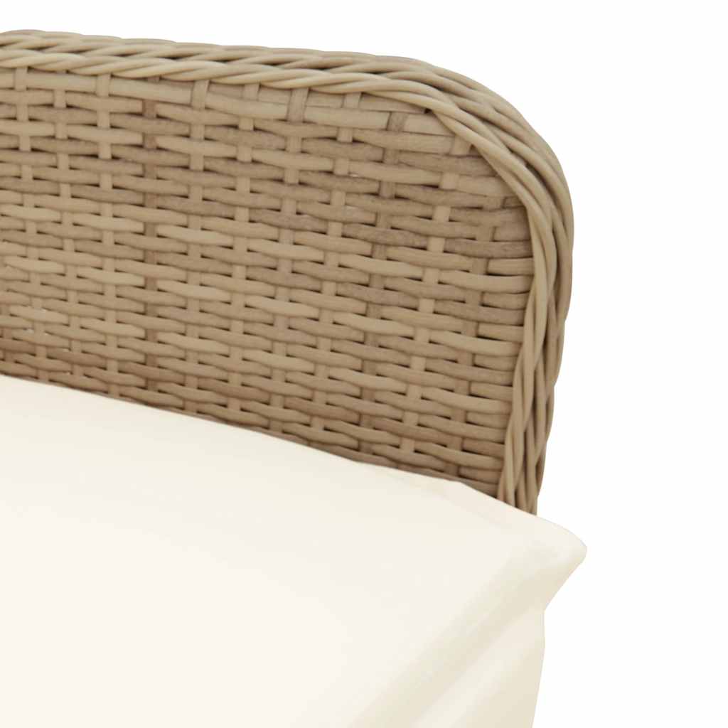 vidaXL 3-delige Bistroset met kussens poly rattan bruin