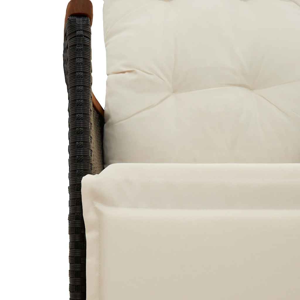 vidaXL 9-delige Bistroset met kussens poly rattan zwart
