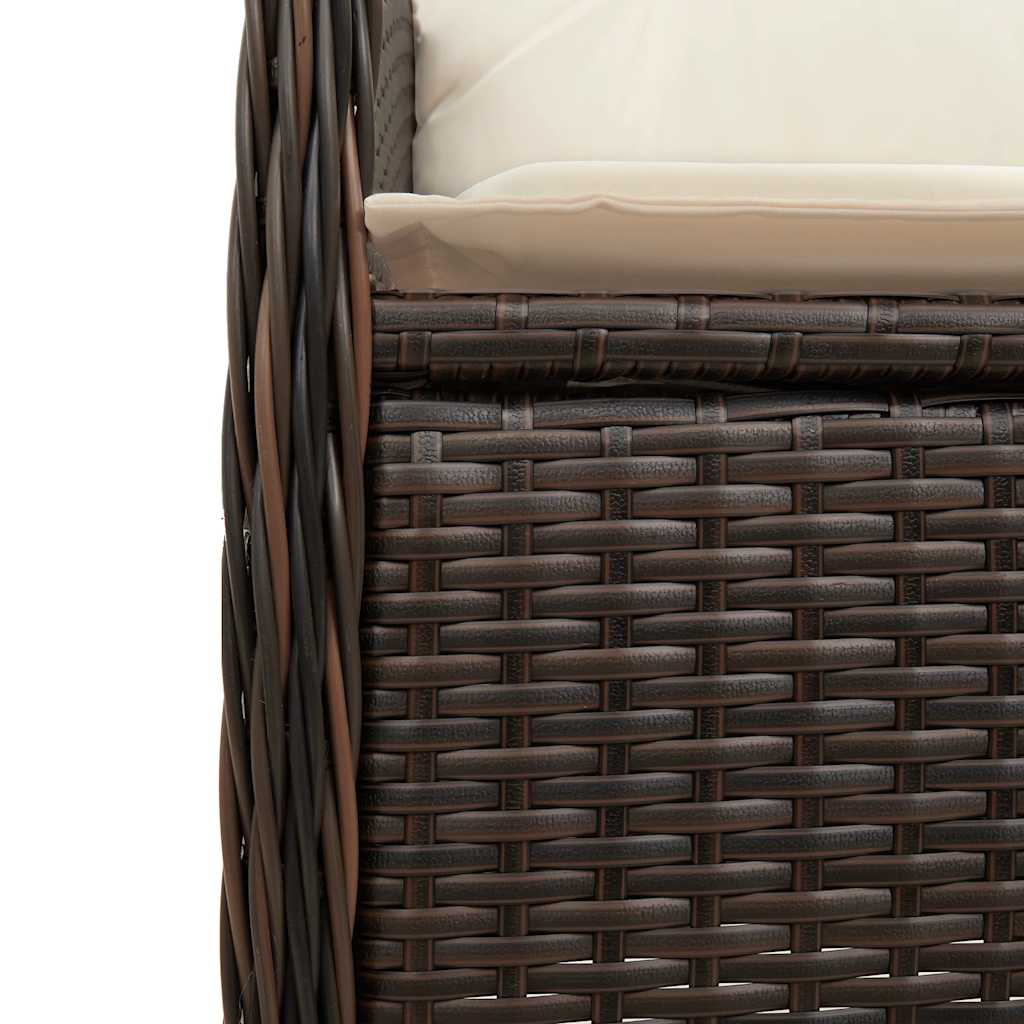 vidaXL 9-delige Bistroset met kussens poly rattan bruin