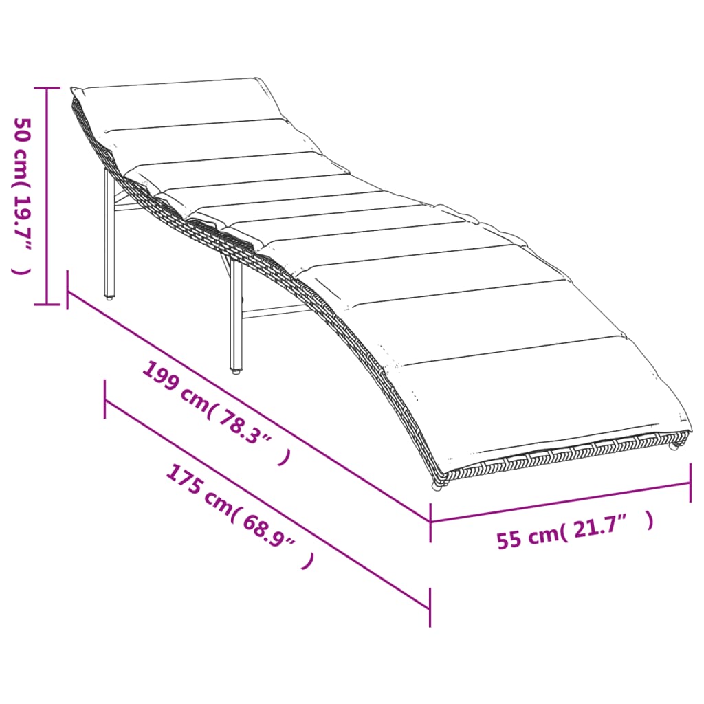 vidaXL Ligbedden 2 st met kussens poly rattan zwart