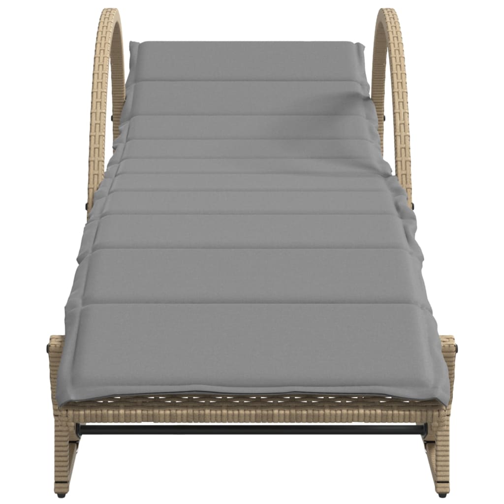 vidaXL Ligbedden 2 st met kussens poly rattan zwart