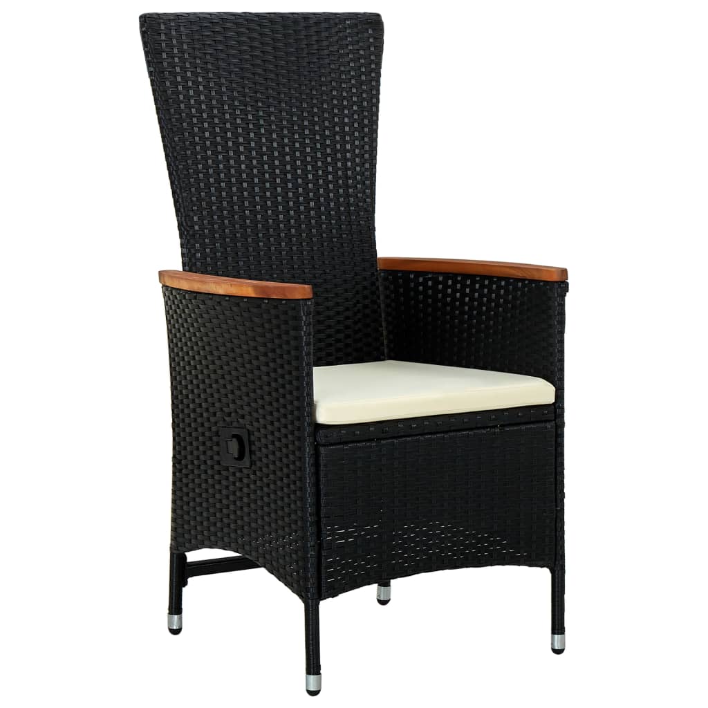 vidaXL 9-delige Tuinset poly rattan zwart