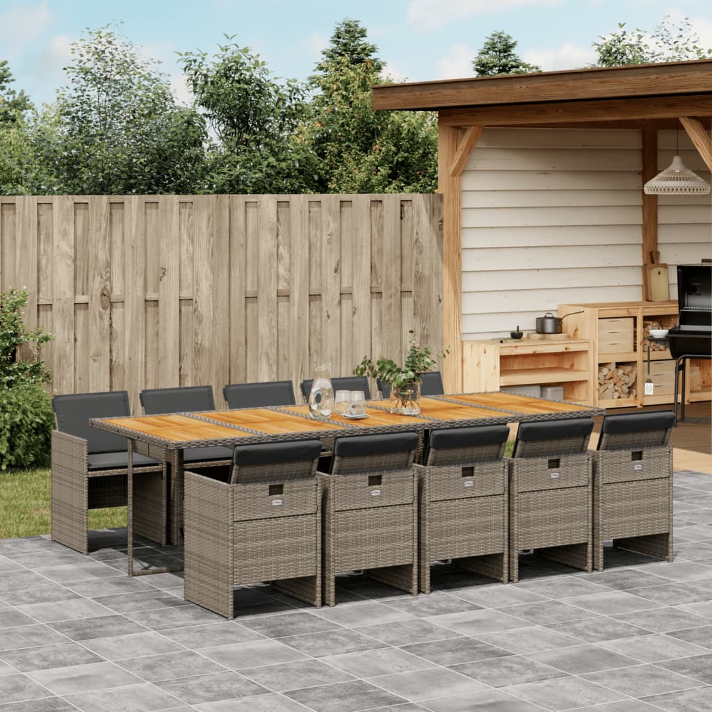 vidaXL 5-piece Garden Lounge Set with Cushions Poly Rattan Black