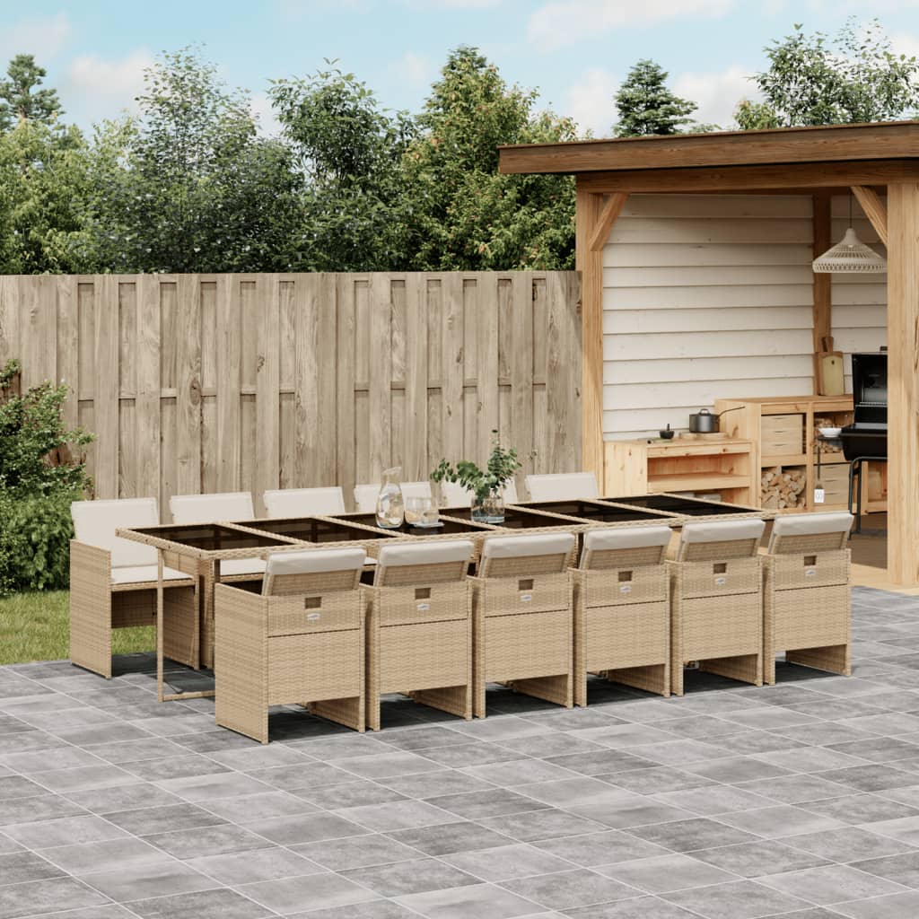 vidaXL 5-piece Garden Lounge Set with Cushions Poly Rattan Black