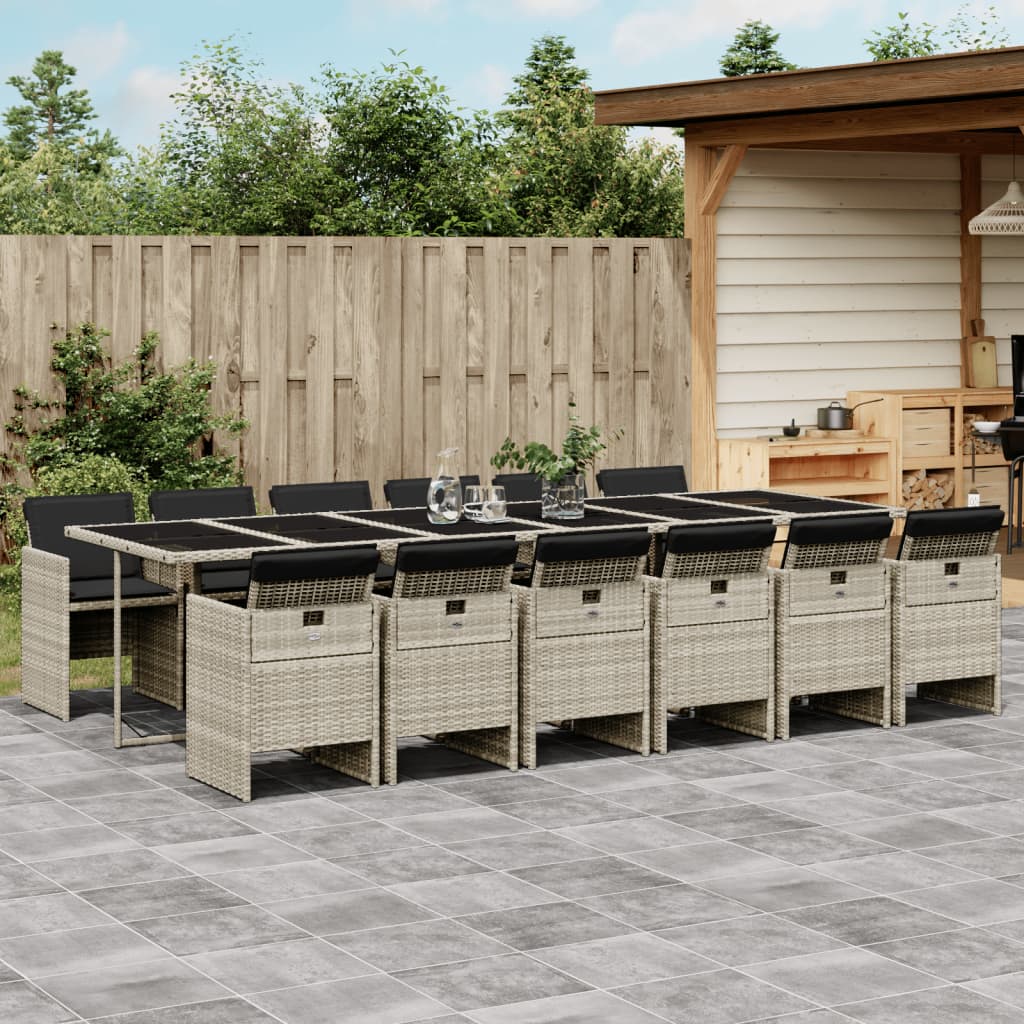 vidaXL 5-piece Garden Lounge Set with Cushions Poly Rattan Black