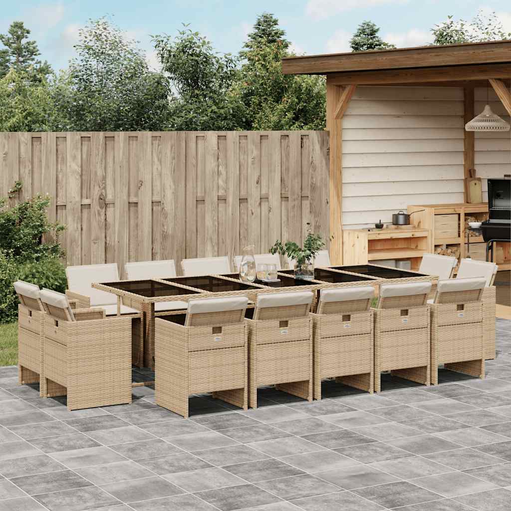 vidaXL 9-delige Tuinset poly rattan zwart