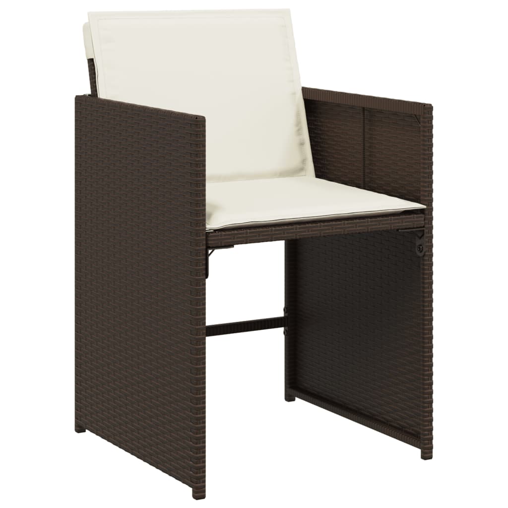 vidaXL 9-delige Tuinset poly rattan zwart