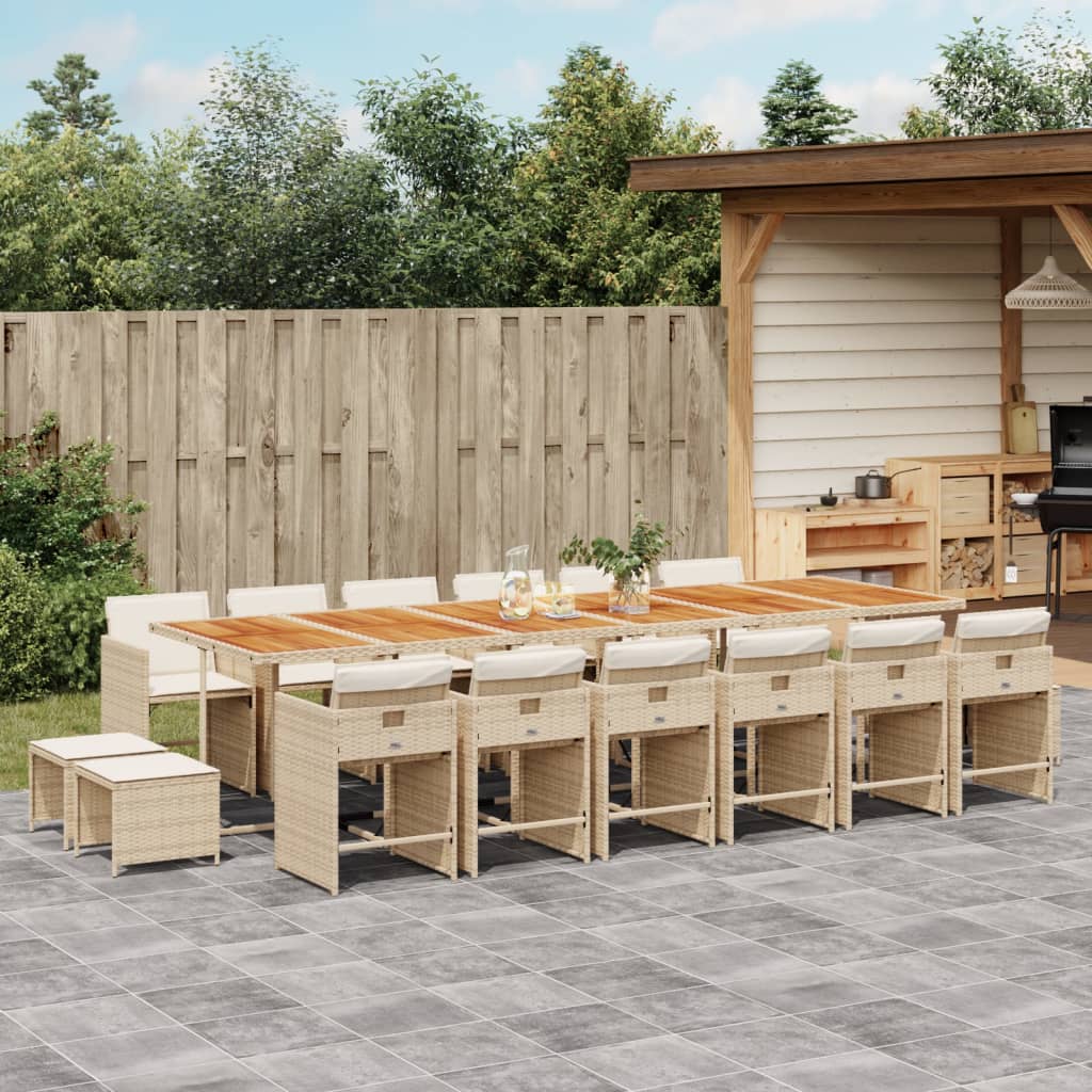 vidaXL 9-delige Tuinset poly rattan zwart