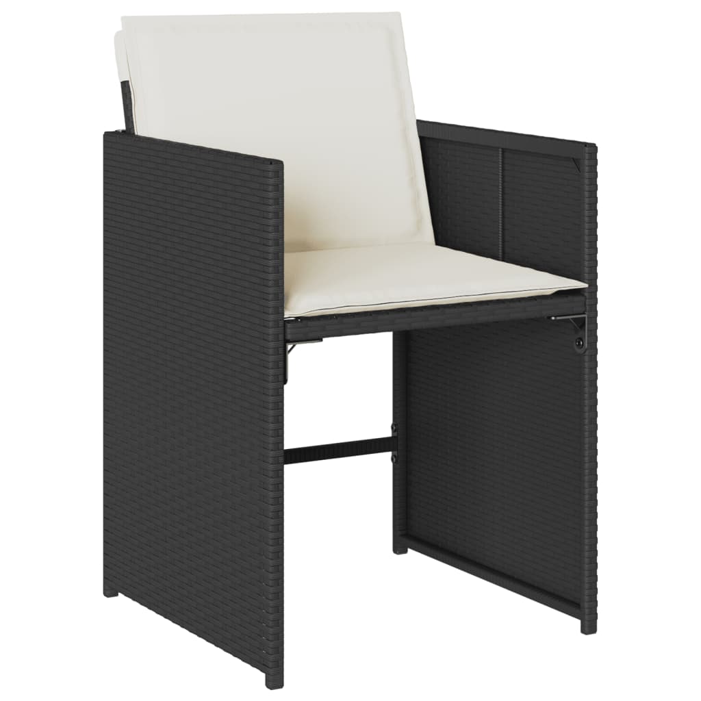 vidaXL 9-delige Tuinset poly rattan zwart