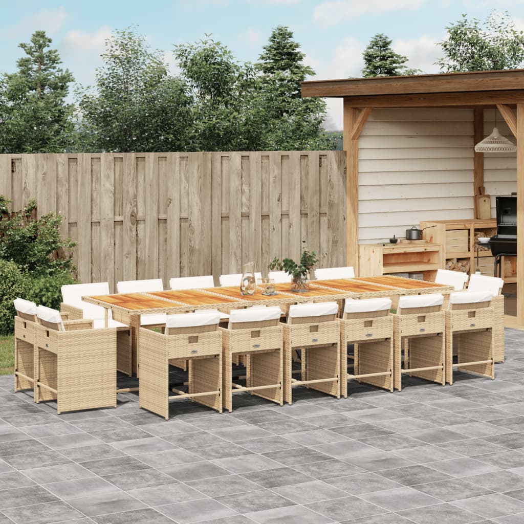 vidaXL 9-delige Tuinset poly rattan zwart