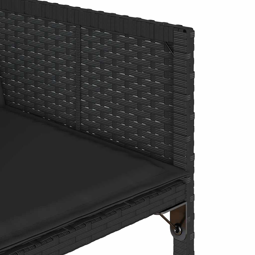 vidaXL 9-delige Tuinset poly rattan zwart