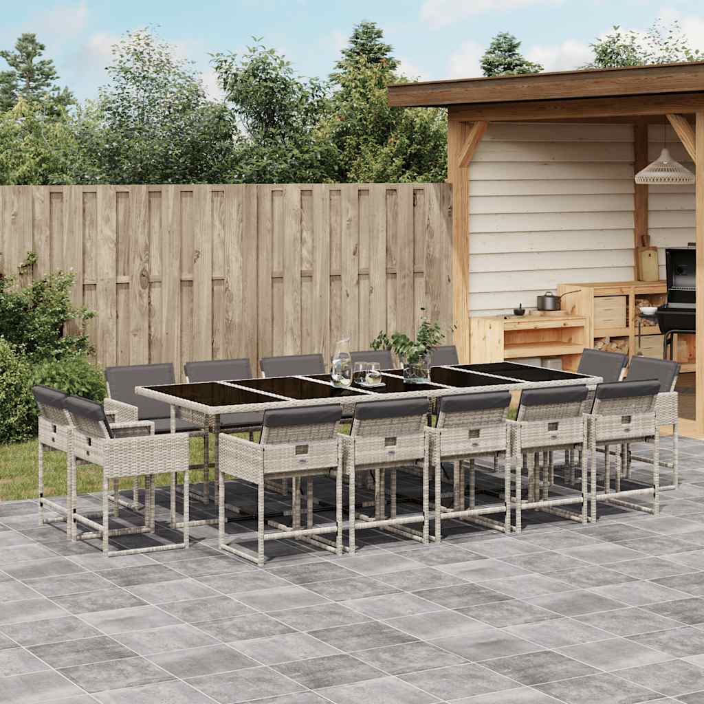 vidaXL 9-delige Tuinset poly rattan zwart