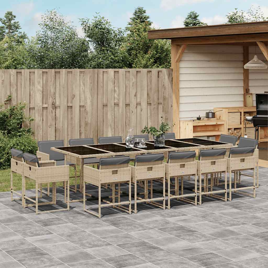 vidaXL 9-delige Tuinset poly rattan zwart