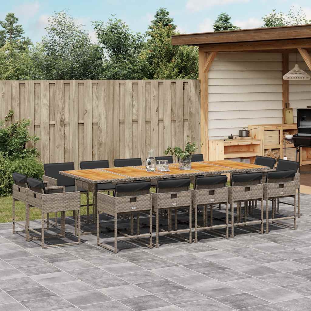 vidaXL 9-delige Tuinset poly rattan zwart