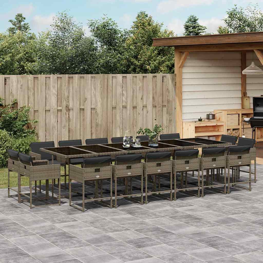 vidaXL 9-delige Tuinset poly rattan zwart