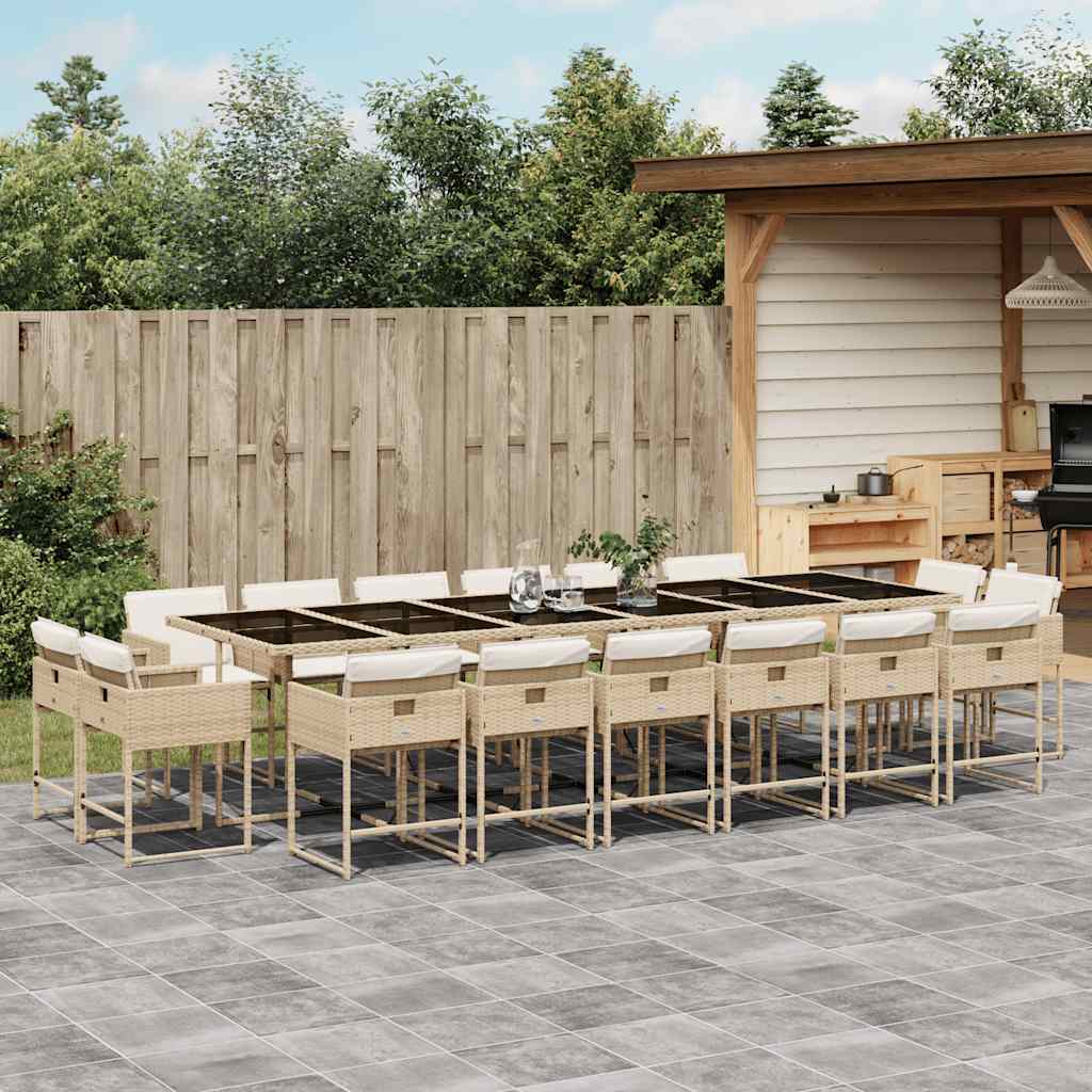 vidaXL 9-delige Tuinset poly rattan zwart