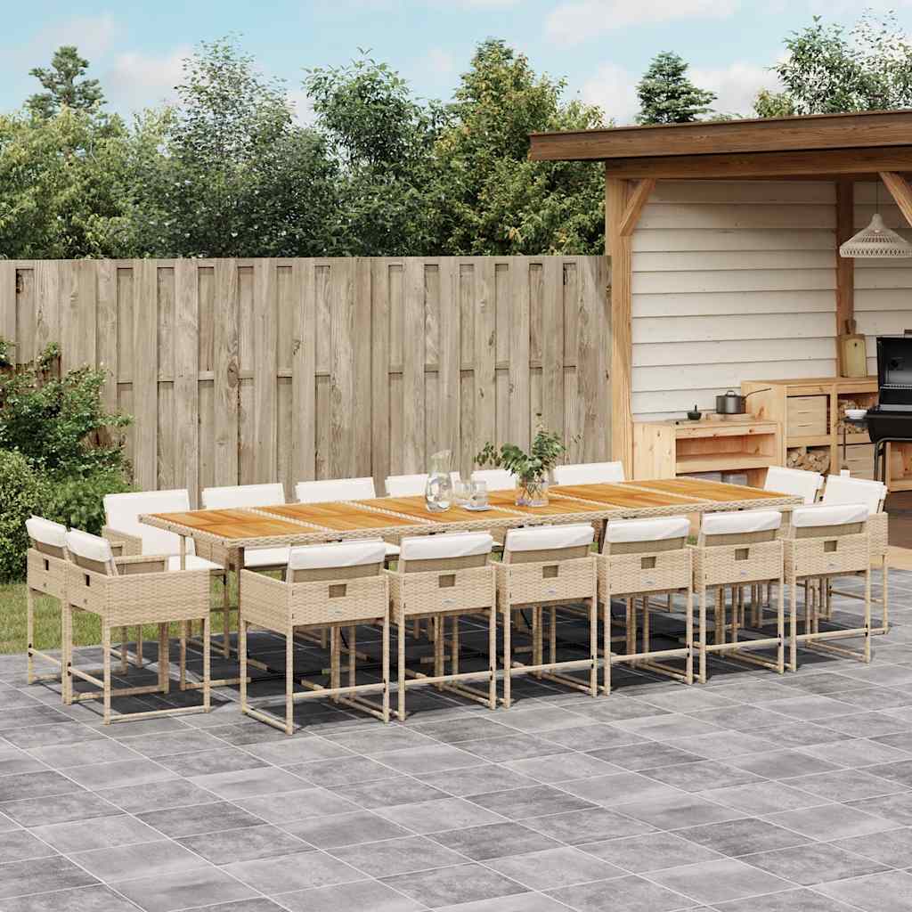 vidaXL 9-delige Tuinset poly rattan zwart