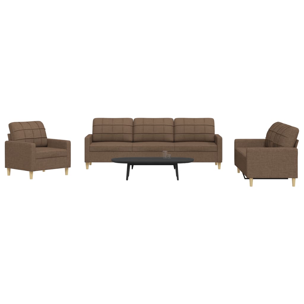 vidaXL 3-piece Fabric Lounge Set light grey