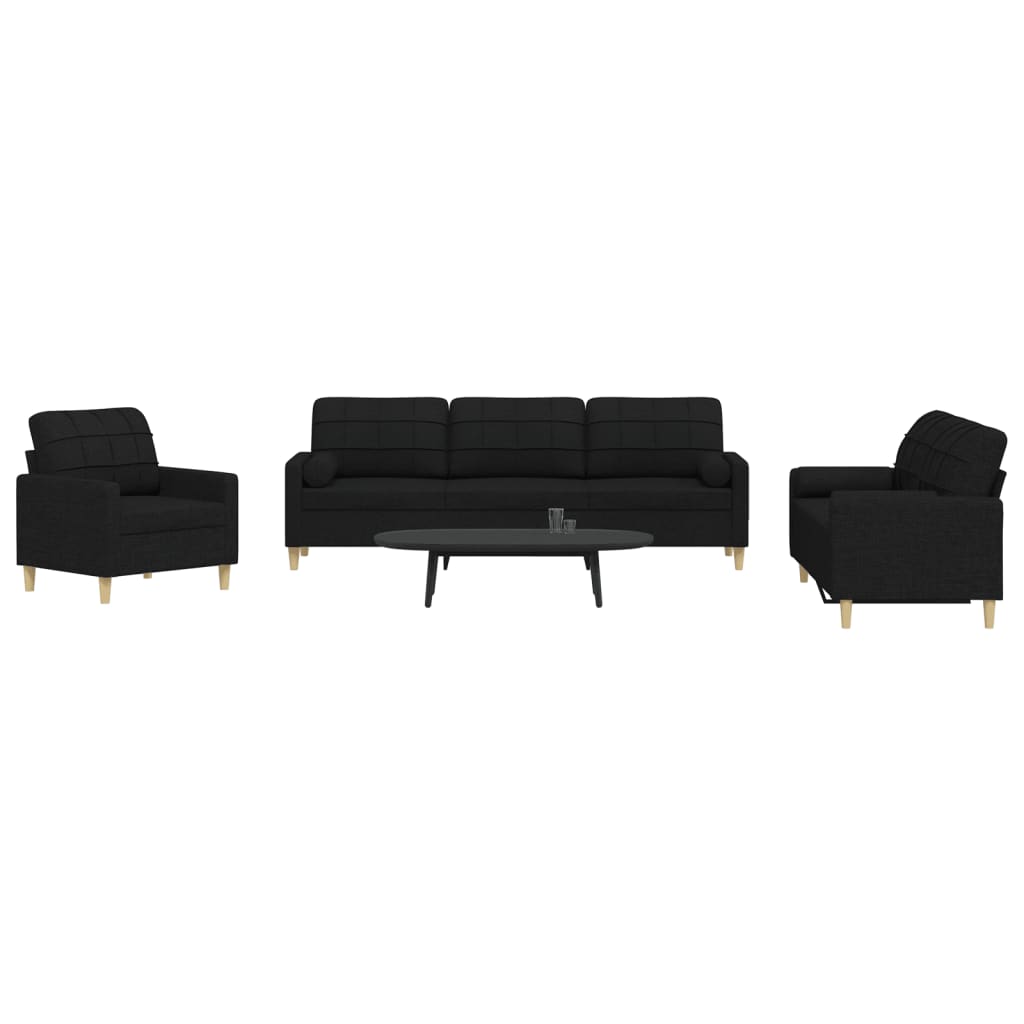 vidaXL 3-piece Fabric Lounge Set light grey