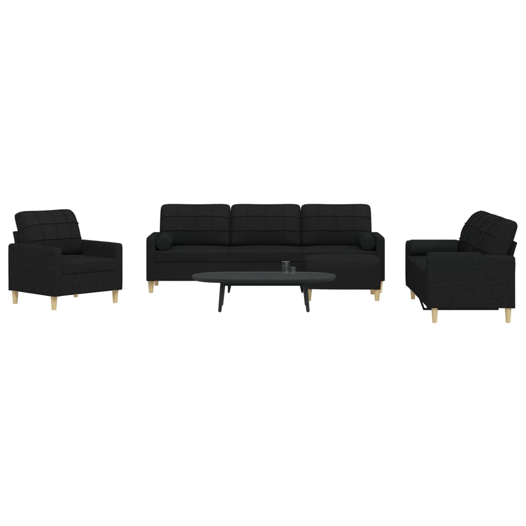 vidaXL 3-piece Fabric Lounge Set light grey