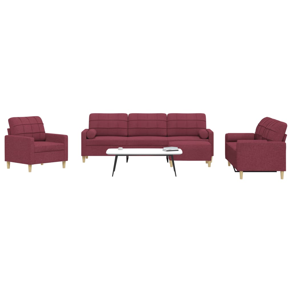 vidaXL 3-piece Fabric Lounge Set light grey