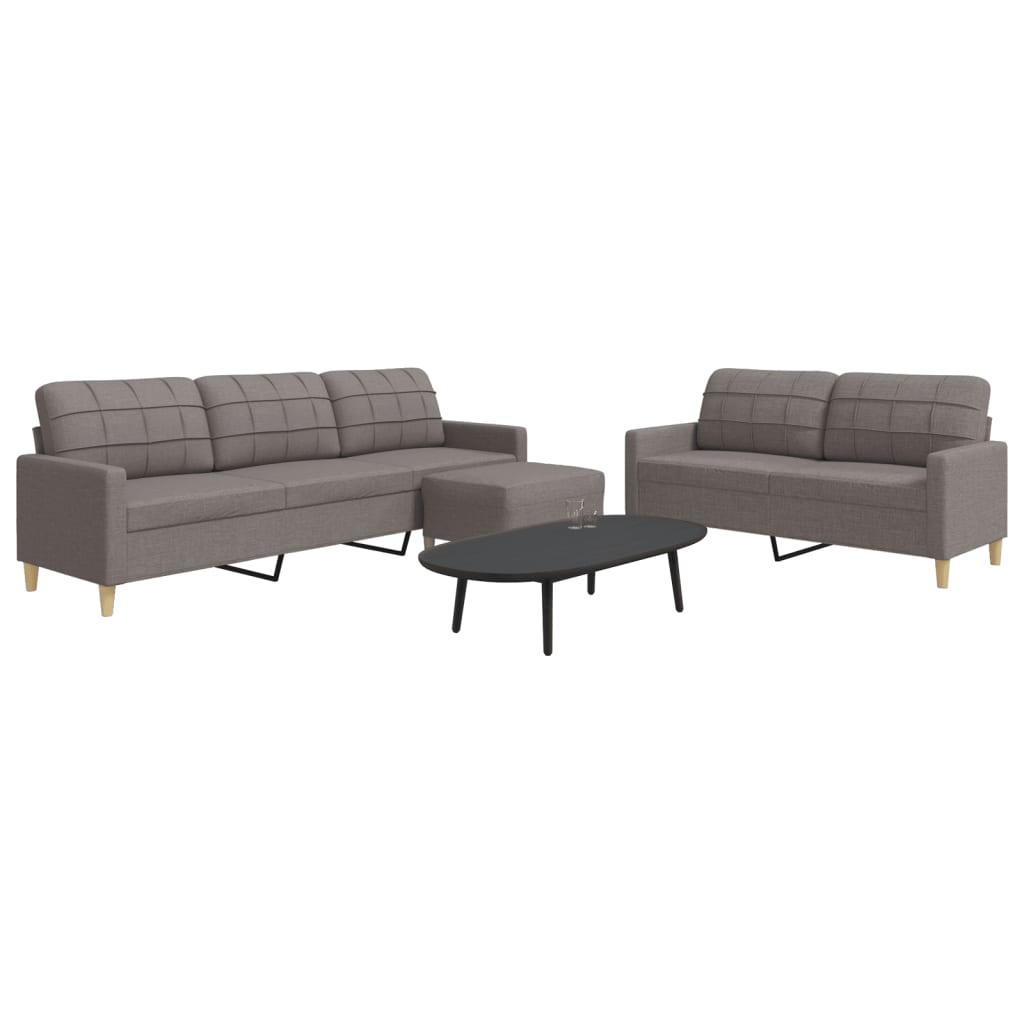 vidaXL 2-Piece Lounge Set fabric light grey