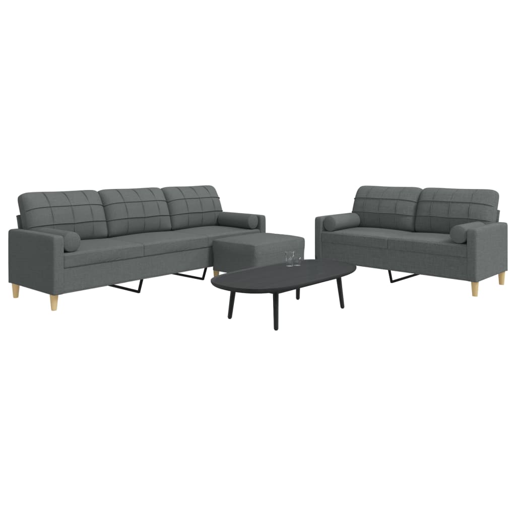 vidaXL 2-Piece Lounge Set fabric light grey