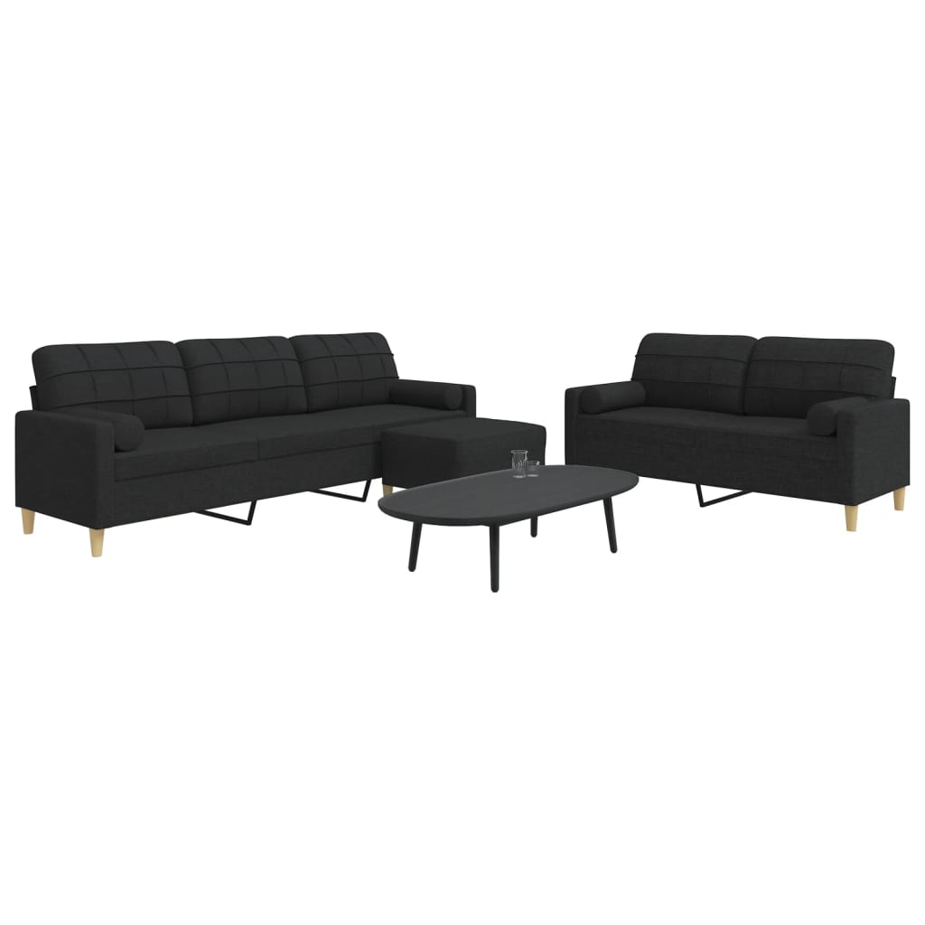 vidaXL 2-Piece Lounge Set fabric light grey