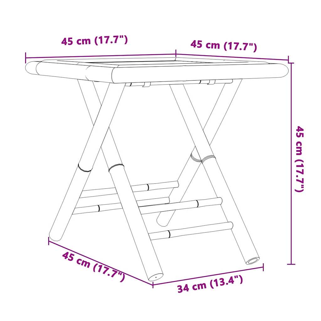 vidaXL 3-delige Bistroset bamboe
