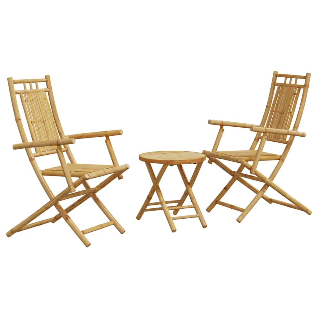 vidaXL 3-Piece Bistro Set Bamboo