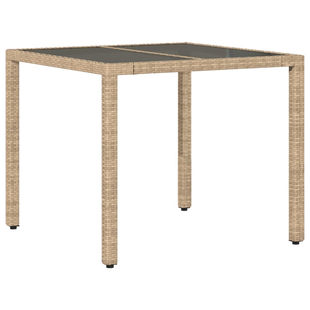 vidaXL 3-delige Tuinset met kussens poly rattan en glas zwart